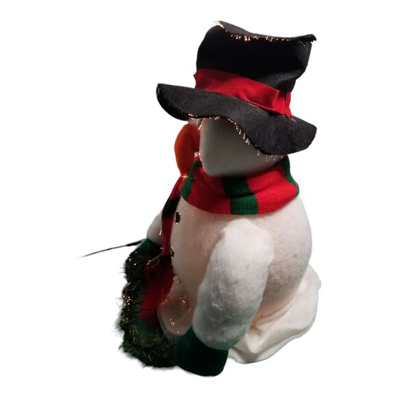 Vintage Classic 16" Christmas Fiber Optic Snowman Holiday Top Hat Scarf Orig Box - Picture 5 of 5
